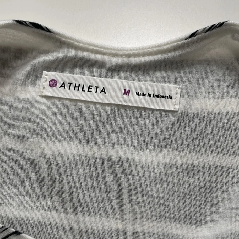 Athleta Ruched Stripe Midi Tank Dress Size M - Picture 6 of 12